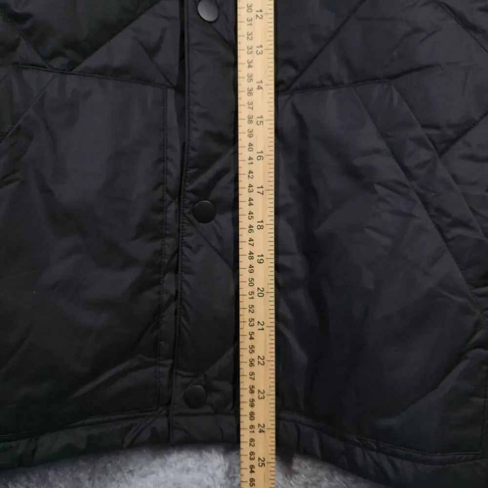 Tentree Mens Small Black Diamond Padded Bomber Jacket